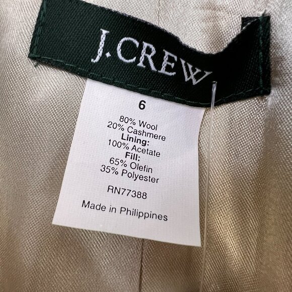Vintage J.Crew Coat Women 6 Wool Cashmere Work Over Jacket Thinsulate Retro Core - Picture 11 of 16